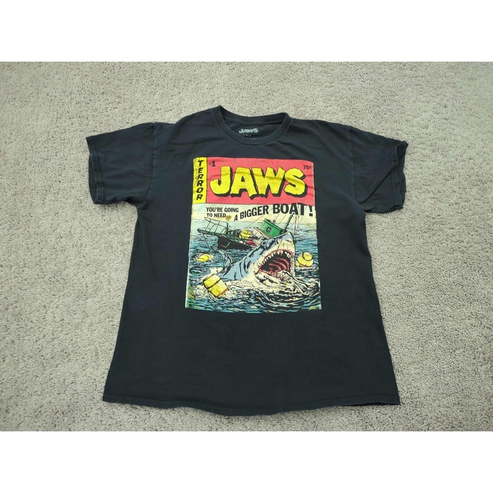Jaws T Shirt Mens L Black Short Sleeve You're Going To Need A Bigger Boat! Comic